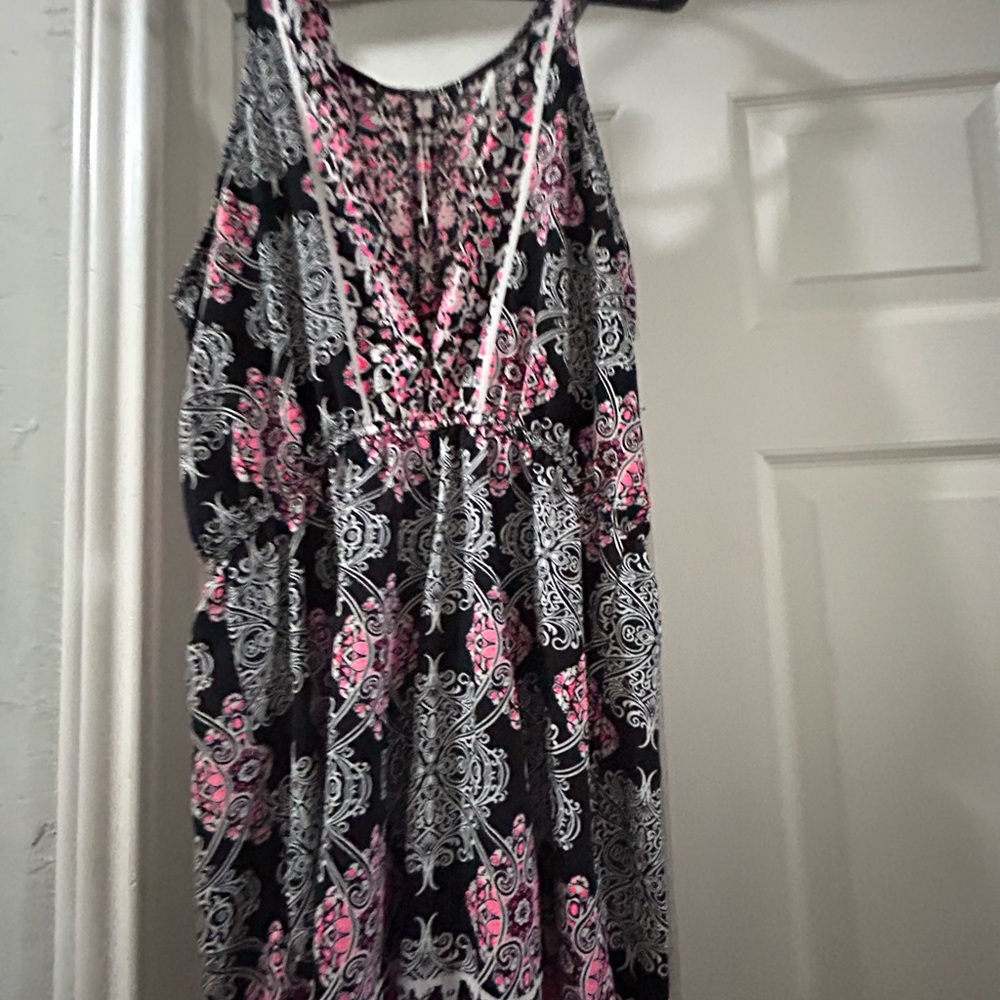 Allya Black and Pink Paisley romper